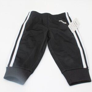 Adidas Toddler 6 Mo. Track Pants Only Pull On Joggers Black White Three Stripes